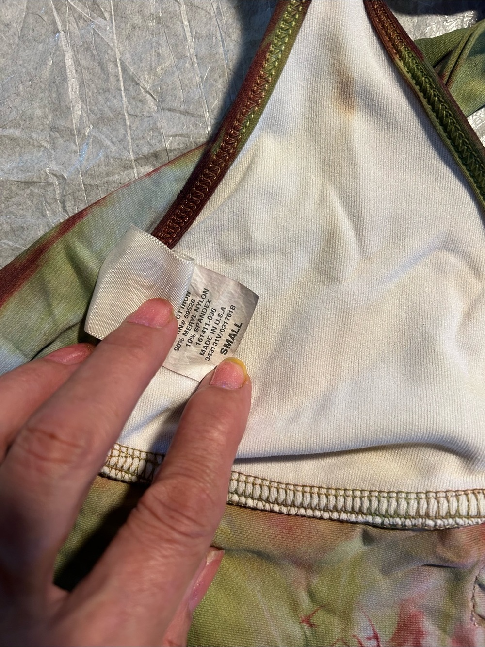 Lucky Brand Tie-Dye Bikini in Green and Brown Like New. - Picture 3 of 3